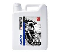 IPONE - Huile Moteur Moto 4 Temps 15W50 Katana - Bidon 4 Litre - 100% Synthétique - Très hautes performances - Passages de vitesses souples et rapides - Protection à hauts régimes moteur