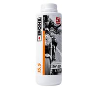 IPONE - Huile Moto 4 Temps 15W-50 15.5 - Semi-Synthétique - Pour motos de route - Protection du moteur - Lubrification Optimale - Résistance à l'usure - 1L