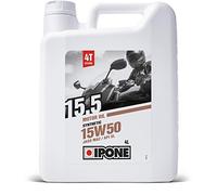 IPONE - Huile Moto 4 Temps 15W50 15.5 - 4 Litres - Semi-Synthétique - Protection du moteur - Lubrification Optimale, noir