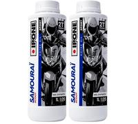 IPONE - Huile Scooter 2 Temps Scoot Run 2 - 100% Synthétique - Pour Scooters 2T Préparés - Réduction Bruit et Fumée - Utilisation Urbaine - Compatible Mélange et Injection - Bidon 1L (Lot de 2)