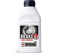 IPONE - Liquide de Frein et Embrayage Moto - Brake Dot 5.1 - 100% Synthétique - Point d’ébullition à sec 270°C - Systèmes de Freinage Hydraulique - Compatible ABS - Dot 4, 5.1 - 500 ml