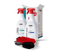 IPONE - Pack Entretien Nettoyage Complet Moto - Cleaning kit - Nettoyant Multi Surfaces Moto Wash 1L + Dégraissant Surpuissant Jantes Wheel Cleaner 1L + Gant Lavage Microfibre + Brosse Jante