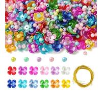 Ipotkitt 1 lot de 550 perles rondes en plastique ABS pour loisirs créatifs, bijoux, bracelets, colliers, boucles d'oreilles, loisirs créatifs