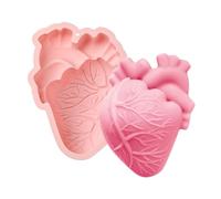 Ipotkitt 1 moule en silicone rose en forme de cœur imitation organe pour Halloween, loisirs créatifs, chocolat, biscuits, gâteaux, bonbons, collations