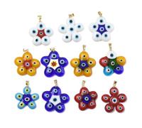 Ipotkitt Assortiment de breloques en verre pour fabrication de bijoux en forme de cœur et fleur de mer pour bracelet, collier, boucles d'oreilles, loisirs créatifs, Verre, Pas de pierre précieuse