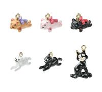 Ipotkitt Assortiment de breloques ovales en métal avec nœud papillon gothique pour loisirs créatifs, colliers, bracelets, boucles d'oreilles, Métal, Pas de gemme