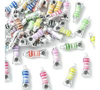 Ipotkitt Breloques assorties en acrylique en forme de feuille de bonbon, flocon de neige, fleur, coquillage et fée pour bricolage, collier, bracelet, boucles d'oreilles, fournitures d'artisanat