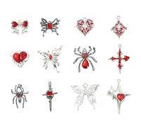 Ipotkitt Breloques assorties en émail pour tarot, cœur, chat, feuille, bottes, nœud, breloques de Noël pour bricolage, collier, bracelet, boucles d'oreilles, fournitures d'artisanat, Émail, Pas de
