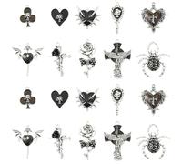 Ipotkitt Breloques assorties en émail pour tarot, cœur, chat, feuille, bottes, nœud, breloques de Noël pour bricolage, collier, bracelet, boucles d'oreilles, fournitures d'artisanat, Émail, Pas de