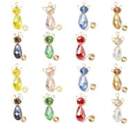 Ipotkitt Breloques assorties en verre cristal pour fabrication de bijoux - Motif : fleurs, chats, anges - Pour fabrication de colliers, bracelets, boucles d'oreilles, Verre, Pas de gemme