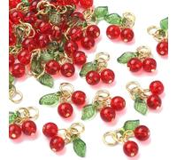 Ipotkitt Breloques assorties en verre pour fabrication de bijoux, colliers, bracelets, boucles d'oreilles, fournitures artisanales, 15mm x 10mm x 6mm, Acrylique, Pas de pierre précieuse