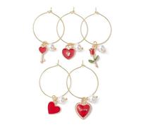 Ipotkitt Breloques assorties pour verres à vin avec anneaux, marqueurs de gobelets, étiquettes amusantes pour verres à vin pour Noël, dégustation, fête, bar, Émail