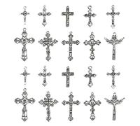 Ipotkitt Breloques de style tibétain alphabet de voyage pour tarot, nœud croix, fleur, pistolet, planète, vampire, poisson, tortue pour loisirs créatifs, bijoux, Métal, Pas de gemme