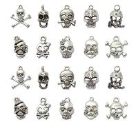 Ipotkitt Breloques de style tibétain alphabet de voyage pour tarot, nœud croix, fleur, pistolet, planète, vampire, poisson, tortue pour loisirs créatifs, bijoux, Métal, Pas de gemme