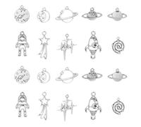 Ipotkitt Breloques de style tibétain alphabet de voyage pour tarot, nœud croix, fleur, pistolet, planète, vampire, poisson, tortue pour loisirs créatifs, bijoux, Métal, Pas de gemme