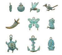 Ipotkitt Breloques en alliage argenté antique avec nœud tibétain, cœur, fleur, tarot, pour bricolage, collier, bracelet, boucles d'oreilles, fournitures d'artisanat, Métal, Pas de gemme