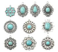 Ipotkitt Breloques en alliage argenté antique avec nœud tibétain, cœur, fleur, tarot, pour bricolage, collier, bracelet, boucles d'oreilles, fournitures d'artisanat, Métal, Sans pierre précieuse