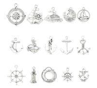 Ipotkitt Breloques en alliage argenté antique avec nœud tibétain, cœur, fleur, tarot, pour bricolage, collier, bracelet, boucles d'oreilles, fournitures d'artisanat, Métal, Pas de gemme