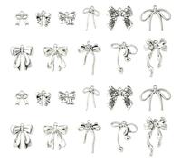 Ipotkitt Breloques en alliage argenté antique avec nœud tibétain, cœur, fleur, tarot, pour bricolage, collier, bracelet, boucles d'oreilles, fournitures d'artisanat, Métal, Sans pierre précieuse
