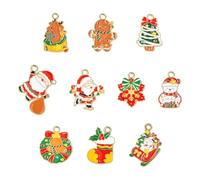 Ipotkitt Breloques en émail assorties en forme de boule de tarot de Noël, breloques mexicaines pour bricolage, collier, bracelet, boucles d'oreilles, fournitures d'artisanat, Émail, Pas de gemme