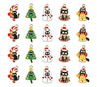 Ipotkitt Breloques en émail assorties en forme de boule de tarot de Noël, breloques mexicaines pour bricolage, collier, bracelet, boucles d'oreilles, fournitures d'artisanat, Émail, Pas de gemme