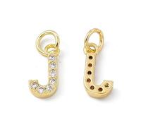 Ipotkitt Breloques en laiton doré en forme de lettre de l'alphabet avec anneau ouvert pour la fabrication de bijoux, bracelets, colliers, boucles d'oreilles, Laiton, Pas de gemme