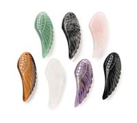 Ipotkitt Breloques en pierre précieuse naturelle de guérison Reiki en forme de cœur, de lune, de larme, de fraise, pêche, pour loisirs créatifs, bracelets, colliers, boucles d'oreilles, Gemme, Pas de