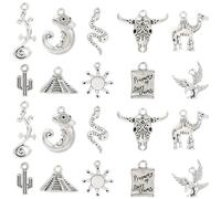 Ipotkitt Breloques style tibétain pour professeur de religion plume amis véhicule cheval crâne céleste arc et flèche nœud du désert gothique bohème pour loisirs créatifs bijoux, Métal, Pas de gemme