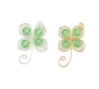 Ipotkitt Breloques trèfle à quatre feuilles assorties pour la Saint-Patrick pour fabrication de bijoux pour travaux manuels, colliers, bracelets, Pas de type de métal, Pas de pierre précieuse