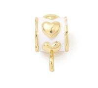 Ipotkitt Lot de 10 bélières en laiton émaillé en forme de cœur avec fermoirs à boucle pour la fabrication de bijoux, bracelets, colliers