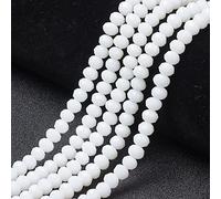 Ipotkitt Lot de 10 brins d'environ 800 perles rondes et plates en verre à facettes de 6 mm pour fabrication de bijoux, bracelets, colliers