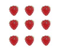Ipotkitt Lot de 10 perles d'espacement faites à la main en forme de fraise pour fille - 15 x 12,5 à 13,5 mm