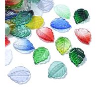 Ipotkitt Lot de 100 Perles Colorées en Verre Tchèque - Forme de Feuille de Thé, Cristal Bicolore, Pétales de Fleur, Plantes Printanières pour Bricolage