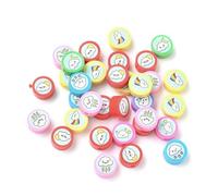 Ipotkitt Lot de 1000 perles rondes et plates en argile polymère avec motif météo, nuage, pluie, arc-en-ciel, pour loisirs créatifs, bijoux, colliers, bracelets, boucles d'oreilles, porte-clés