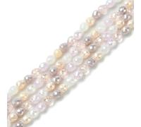 Ipotkitt Lot de 2 brins d'environ 100 perles en verre à facettes en forme de larme - Rose perle ovale - Ornements pour loisirs créatifs et fabrication de bijoux