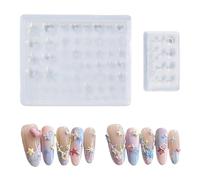 Ipotkitt Lot de 2 mini moules en silicone de forme géométrique pour nail art en forme d'étoile et cœur à pois pour résine UV gel manucure artisanat