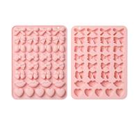 Ipotkitt Lot de 2 moules en silicone à 33 cavités en forme de nœud, lèvre, cœur rose pour loisirs créatifs, chocolat, gâteaux, bonbons, friandises pour chien
