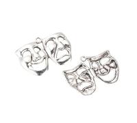 Ipotkitt Lot de 20 breloques en alliage d'argent antique style tibétain masque comédie et tragédie Mardi Gras Halloween Breloques pour loisirs créatifs