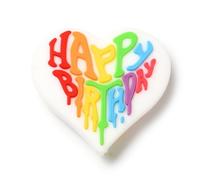 Ipotkitt Lot de 20 perles focales en silicone en forme de cœur avec inscription « Happy Birthday » pour loisirs créatifs, stylos, porte-clés, bracelets, cordons, accessoires de cadeaux