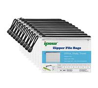 ipow 10Pcs A6 Pochette à Document/Sac de Fichier en Plastique PVC Mesh Zip Classeur Dossier Chemise Imperméable, Ranger Papiers ou Fournitures,Voyage,Bureau Accessoires etc- Semi-Transparent