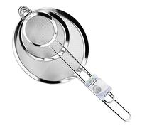 ipow 3 Pcs Passoire cuisine/Tamis la Farine en Acier Inox avec Poignée Mailles Fine 7cm,12cm et 18cm pour Poudre Pâtisserie égoutter Nouille/Riz passer Sauces Filtrer sur Bol/Bassin Manche pour l'accrocher