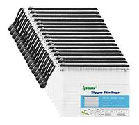 ipow 30 Pcs A5 Pochette à Document/Pochettes Ranger Fils en Plastique PVC Zip,Clos et Visibles,Ranger Papiers petits Objets des Fournitures,Cosmétiques et Accessoires de Voyage -Semi-Transparent