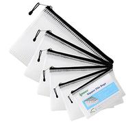 ipow 6Pcs Pochette à document/Sac de fichier en Plastique Pvc Zip, 6 Tailles différentes pour Organiser des Fournitures, Cosmétiques et Accessoires de Voyage etc (Semi-Transparent)