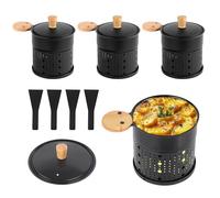 ipow Lot de 4 Appareil Raclette Bougie à Revêtement Antiadhésif,Poêlon Raclette Individuelle de Fusion Rapide sans Fil pour Fromage Fondu Chocolat Oeuf Frit à Table,dans Jardin,en Camping,4 Spatules
