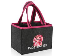 ipow Sac à main amusant pour femme - Porte-bouteilles en feutre pour 6 bouteilles (champagne, vin, bière, Hugo) - Gris - Pour anniversaire, soirée entre filles ou fête des mères, gris, Moderne