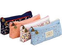 Ipow® sac de toile crayon cosmétique sac trousses scolaire, Multicolor, Lot de 4