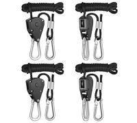 iPower GLROPEX2 Lot de 2 paires de cintres réglables de 0,3 cm et 2,4 m de long (capacité de poids de 68 kg) Métal renforcé Noir