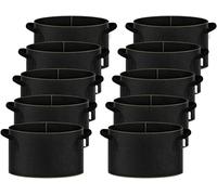 iPower Récipient avec poignées à Sangle pour Jardin et Plantation de Fleurs de légumes, Noir avec Coutures Vertes, 5 gallons