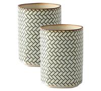 IPPINKA Mino Ware Lot de 2 tasses à thé japonaises en porcelaine Motif Komon Fabriqué au Japon