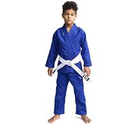 Ippon Gear BJJ GI Combinaison de Jiu Jitsu Brazilian pour Enfants/débutants avec Ceinture Blanche [Taille M4 I Matériau Pearl-Weave I 350gr/m² densité du Tissu I Matériau indéchirable] Bleu